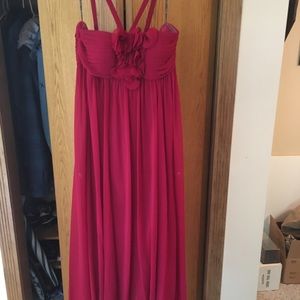 Red long prom dress